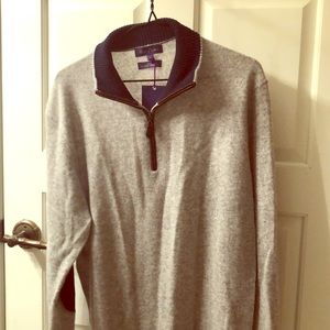 Alan Flusser 100% Pure Cashmere Medium 1/4 Zip